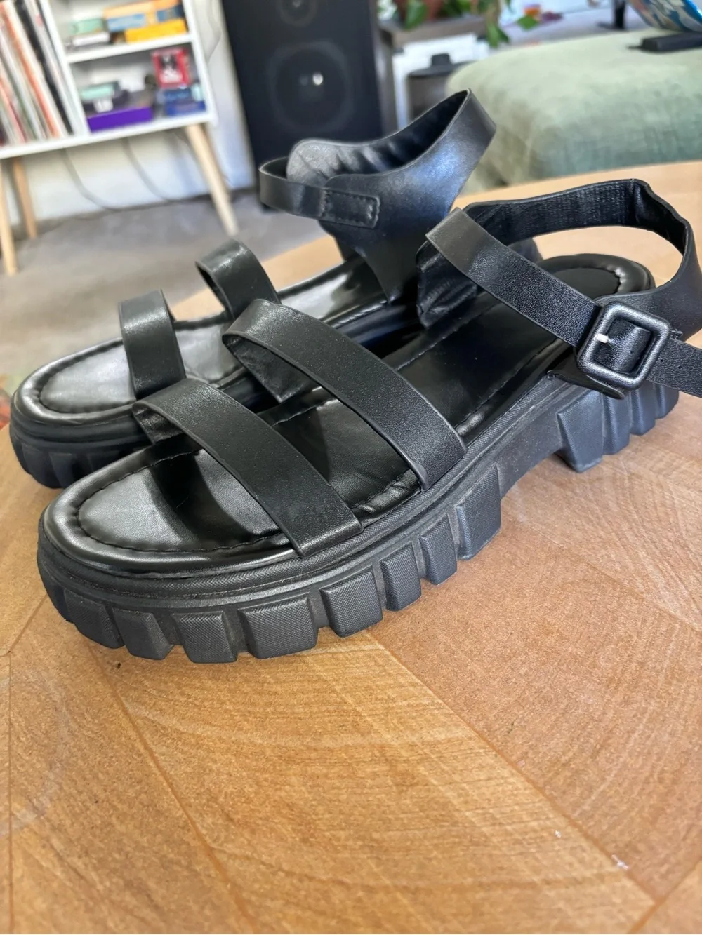Black Strappy Sandals - Comfortable Everyday Shoes